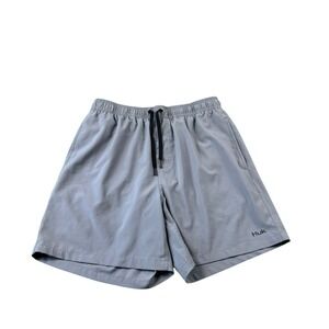 HUK Gray Mesh Lined Men's Drawstring Athletic Short Size Medium
